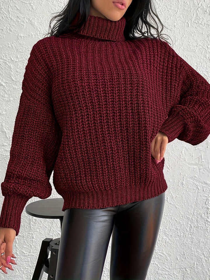 Damen Oversize Rollkragenpullover