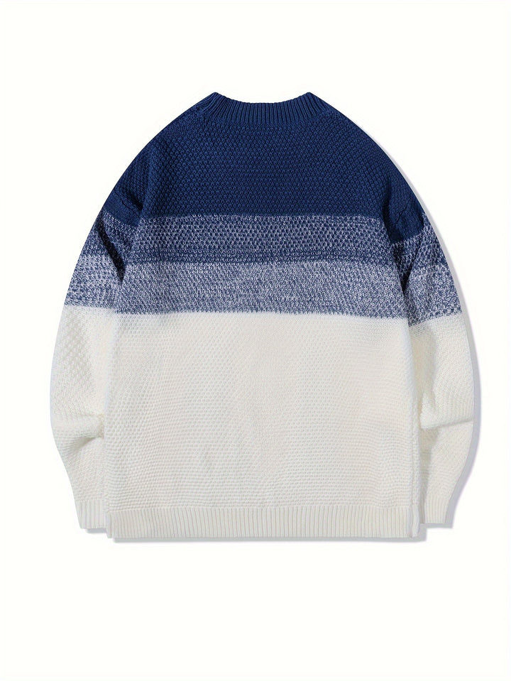Herrenpullover mit Farbverlauf und Rundhalsausschnitt
