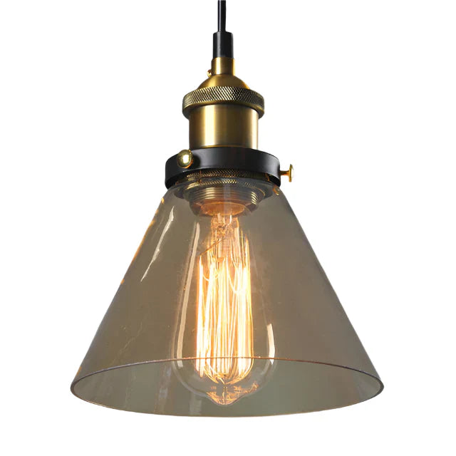 Industrielle Pendelleuchte mit Rauchglas – Retro-Design