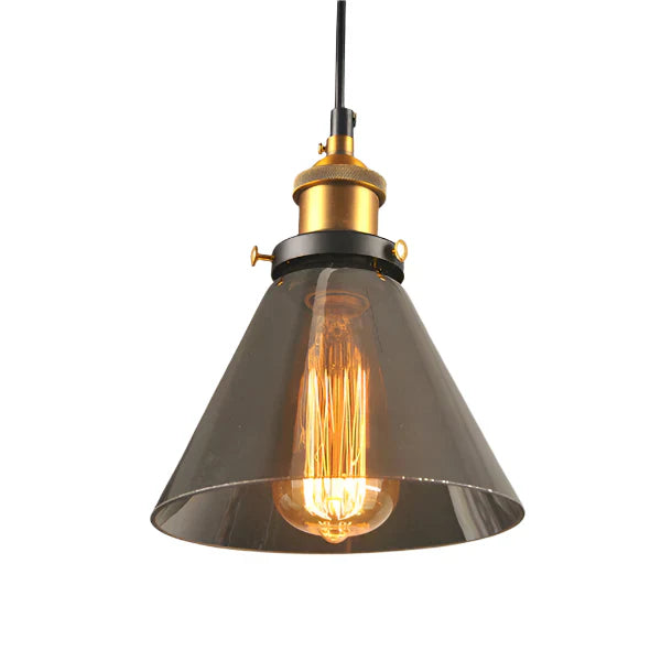 Industrielle Pendelleuchte mit Rauchglas – Retro-Design
