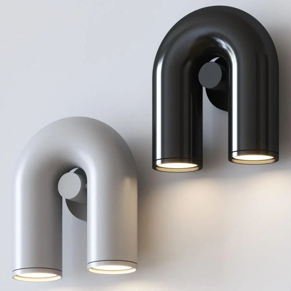 Moderne LED-Wandleuchte in Bogenform