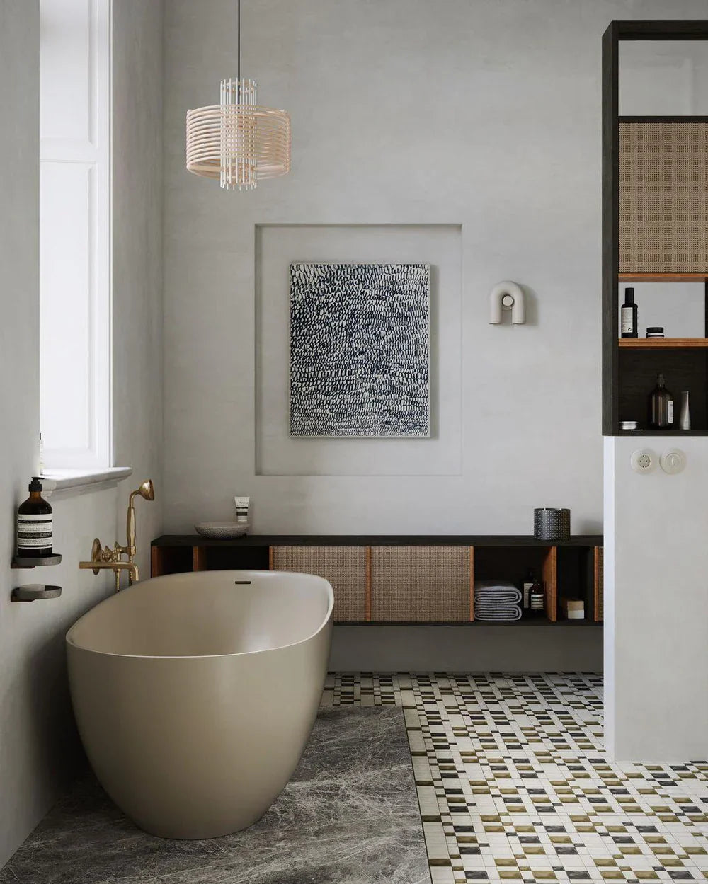 Moderne LED-Wandleuchte in Bogenform