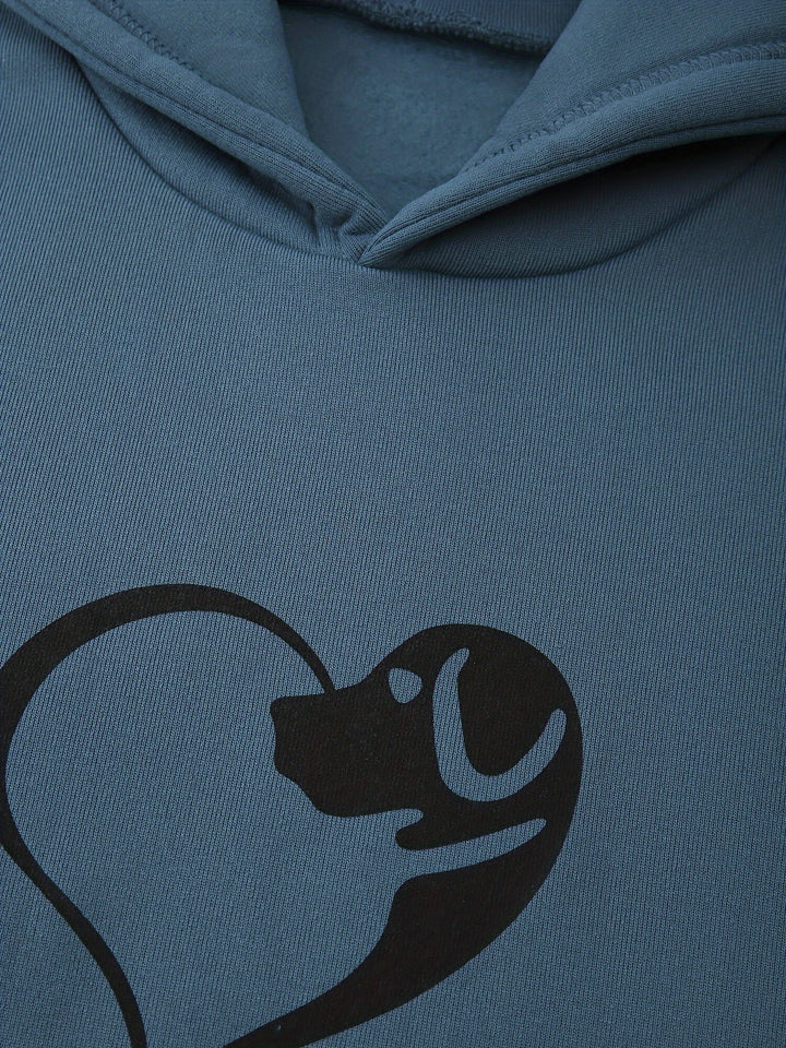 Damen-Kapuzenpullover mit Hundemotiv und Pfote