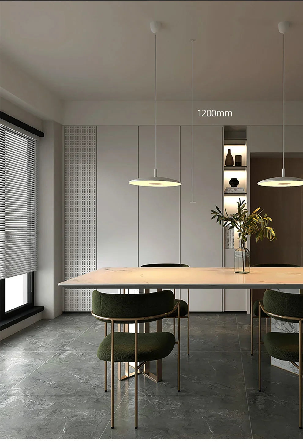 Schlanke LED-Pendelleuchte in Tellerform – Moderne Deckenleuchte