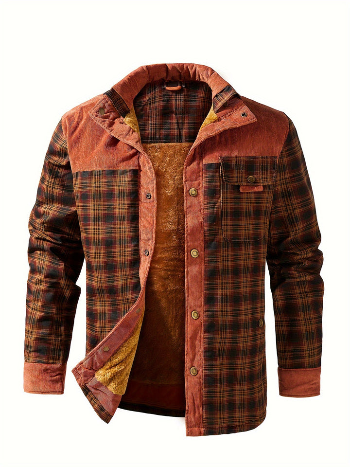 Herren gefüttertes kariertes Hemd mit Fleece