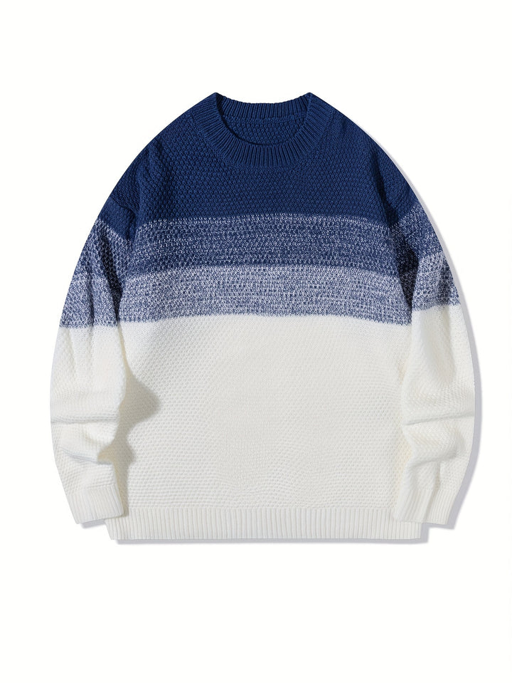Herrenpullover mit Farbverlauf und Rundhalsausschnitt