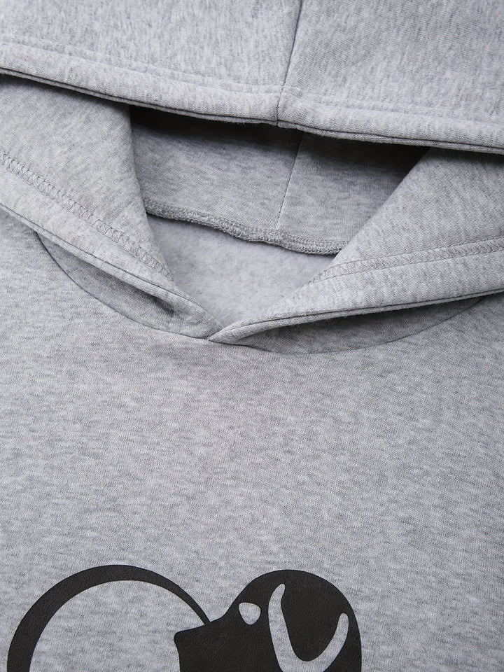 Damen-Kapuzenpullover mit Hundemotiv und Pfote