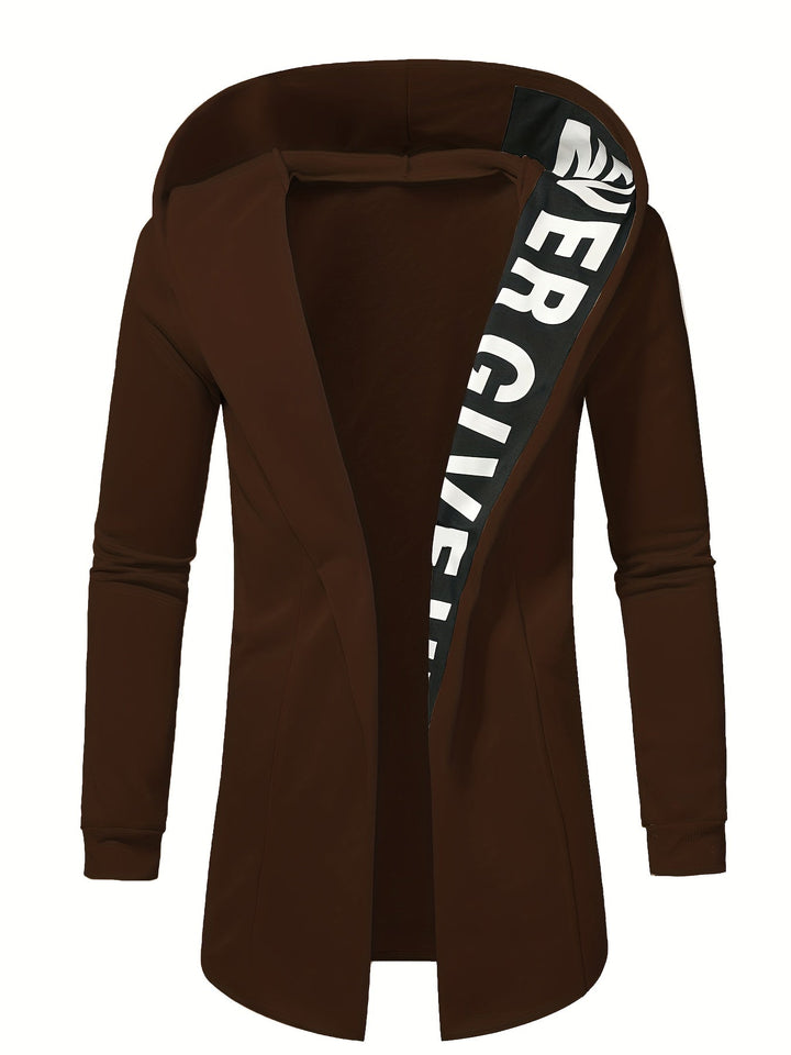 Herren Langer Kapuzenpullover ohne Verschluss