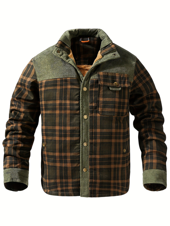Herren gefüttertes kariertes Hemd mit Fleece