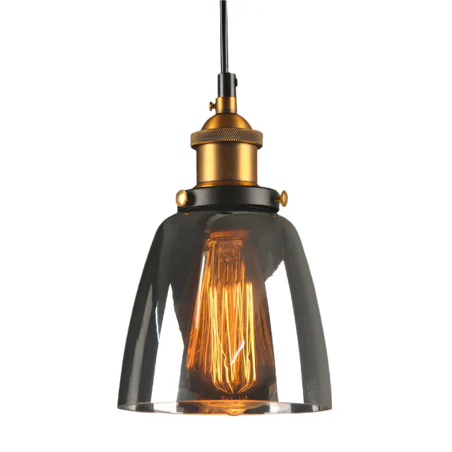 Industrielle Pendelleuchte mit Rauchglas – Retro-Design