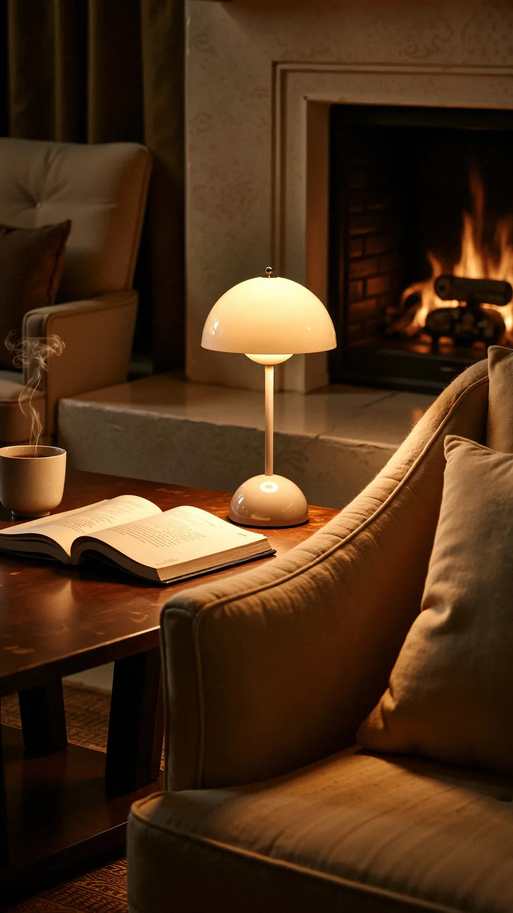 Kabellose Tischlampe mit minimalistischem Design