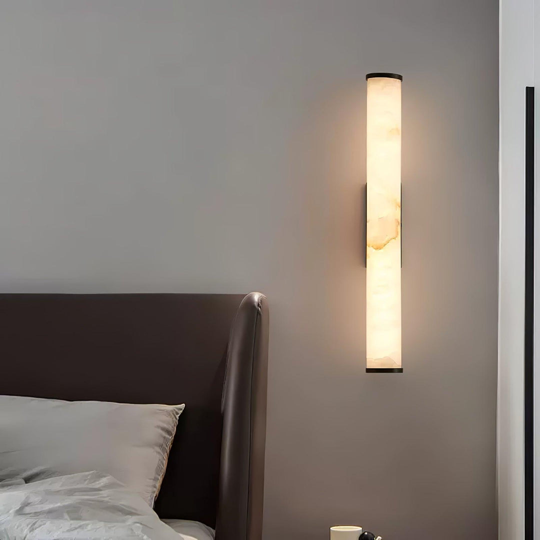 Moderne LED-Wandleuchte mit Alabasterschirm – elegante Wandlampe für Schlafzimmer und Wohnzimmer