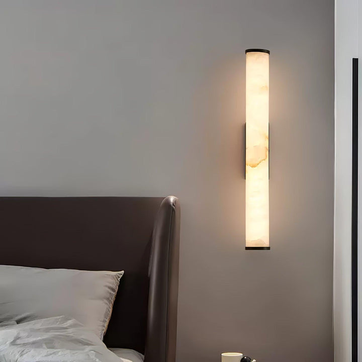 Moderne LED-Wandleuchte mit Alabasterschirm – elegante Wandlampe für Schlafzimmer und Wohnzimmer