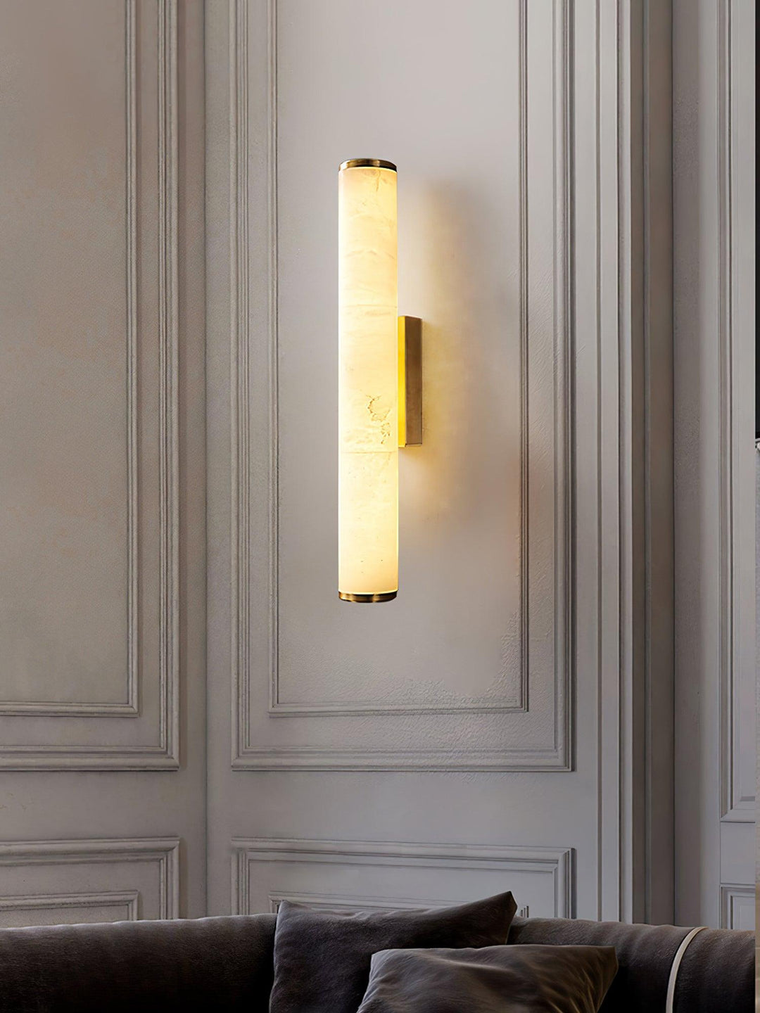 Moderne LED-Wandleuchte mit Alabasterschirm – elegante Wandlampe für Schlafzimmer und Wohnzimmer