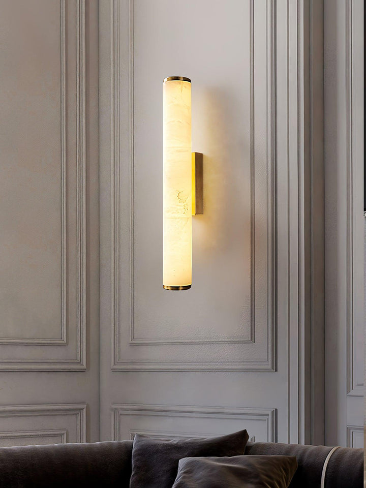 Moderne LED-Wandleuchte mit Alabasterschirm – elegante Wandlampe für Schlafzimmer und Wohnzimmer