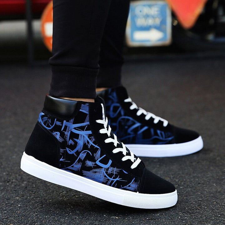 Hohe Herren-Sneakers mit Grafik-Print