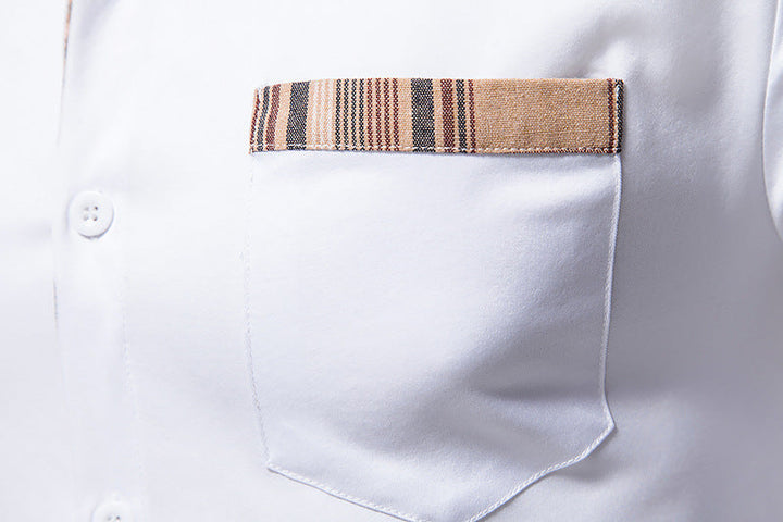 Elegantes Langarmhemd für Herren mit kontrastierenden Akzenten