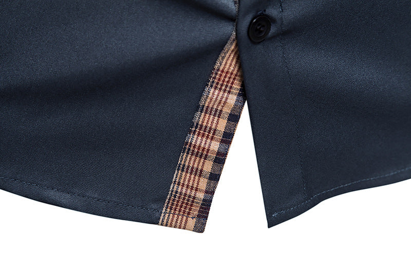 Elegantes Langarmhemd für Herren mit kontrastierenden Akzenten