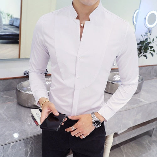 Slim Fit Langarmhemd für Herren mit elegantem Kragen