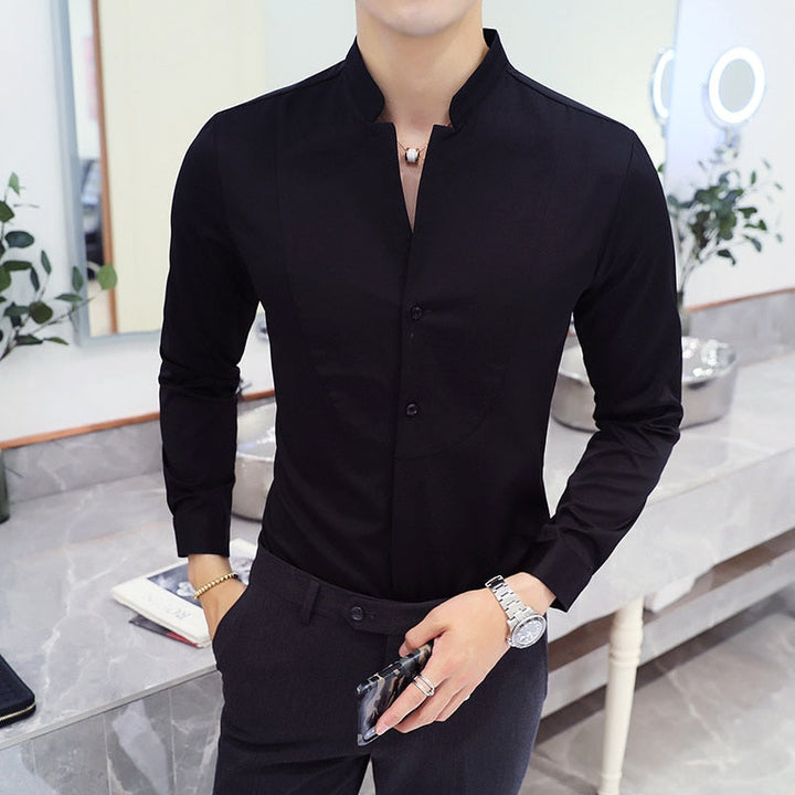Slim Fit Langarmhemd für Herren mit elegantem Kragen
