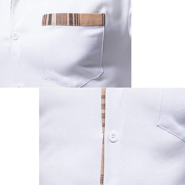 Elegantes Langarmhemd für Herren mit kontrastierenden Akzenten