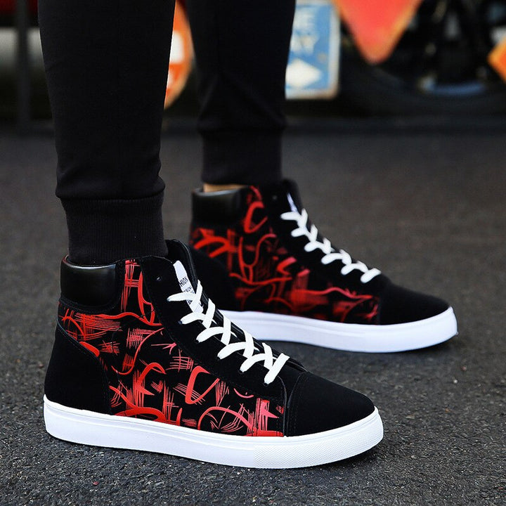 Hohe Herren-Sneakers mit Grafik-Print