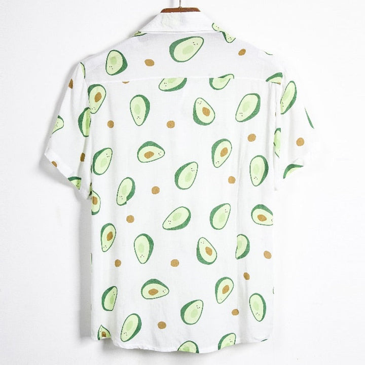 Kurzarmhemd für Männer mit Avocado-Motiv