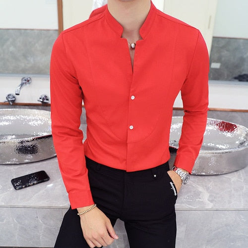 Slim Fit Langarmhemd für Herren mit elegantem Kragen
