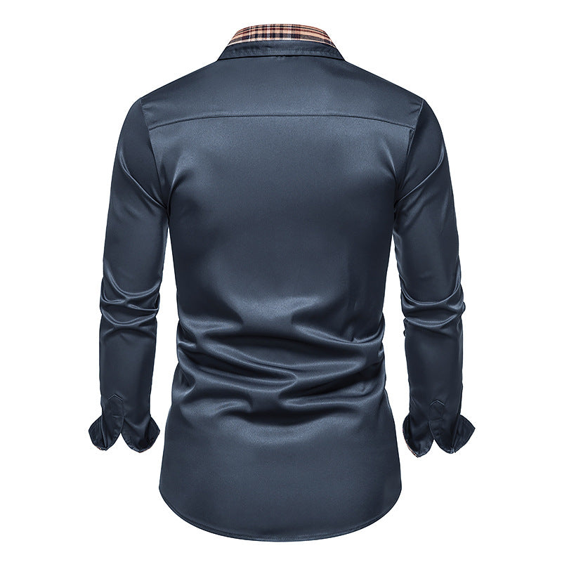 Elegantes Langarmhemd für Herren mit kontrastierenden Akzenten