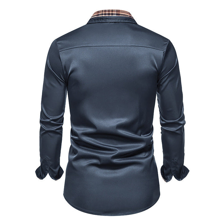 Elegantes Langarmhemd für Herren mit kontrastierenden Akzenten