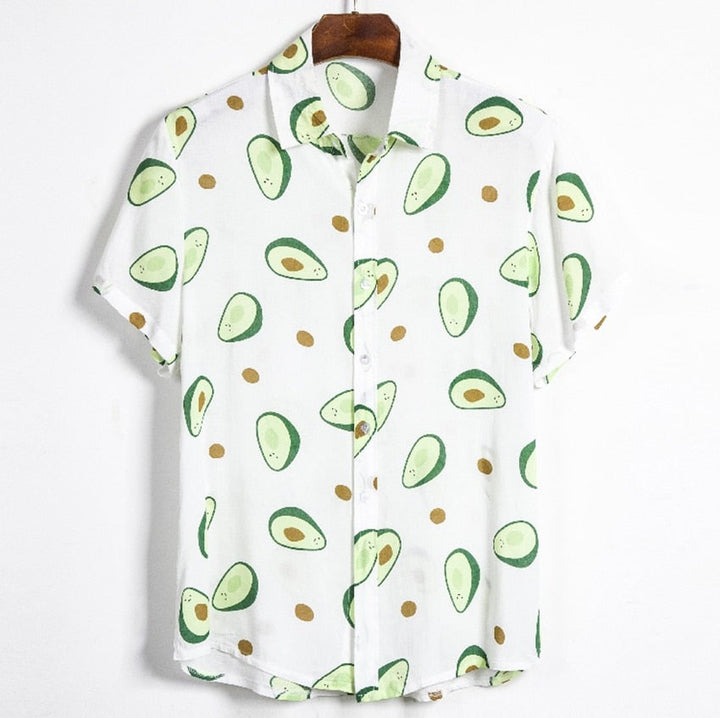 Kurzarmhemd für Männer mit Avocado-Motiv