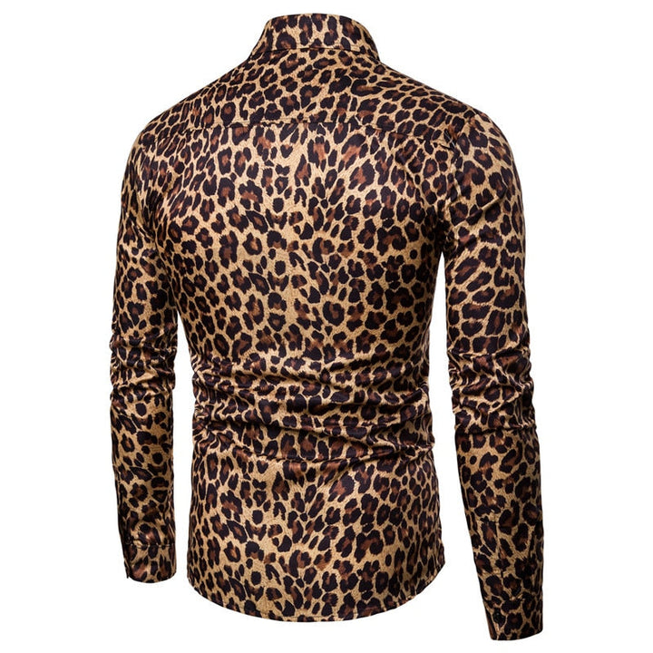 Langarmhemd für Männer mit Leopardenmuster