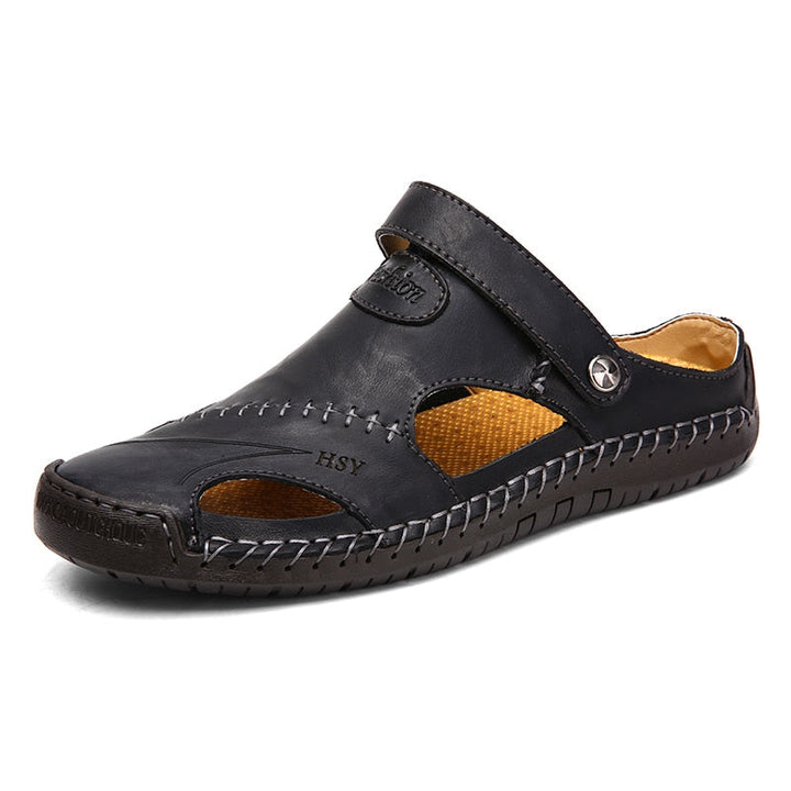Herren-Sommersandalen aus Kunstleder – atmungsaktive Freizeitschuhe mit Flexsohle