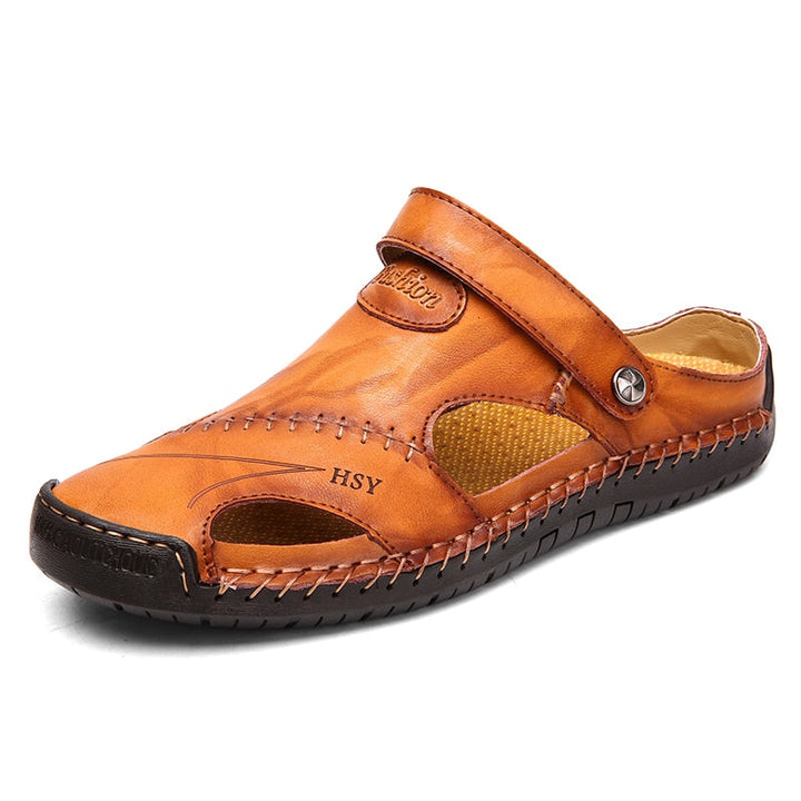 Herren-Sommersandalen aus Kunstleder – atmungsaktive Freizeitschuhe mit Flexsohle