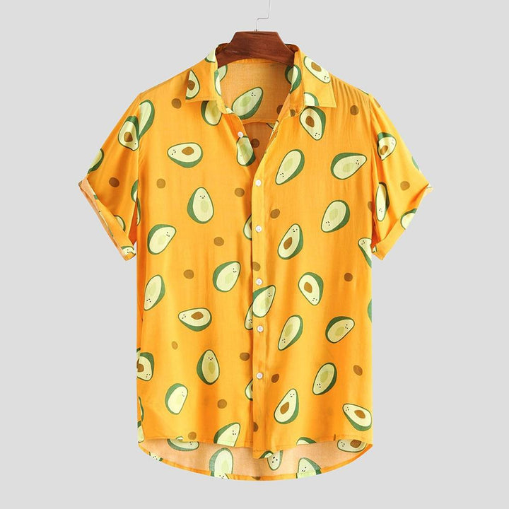 Kurzarmhemd für Männer mit Avocado-Motiv