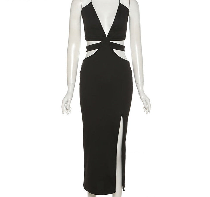 Sinnliches Abendkleid mit Cutouts und Schlitz