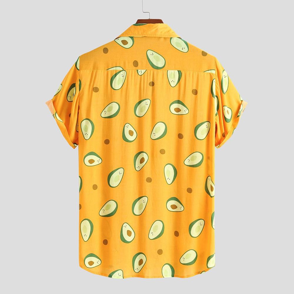 Kurzarmhemd für Männer mit Avocado-Motiv