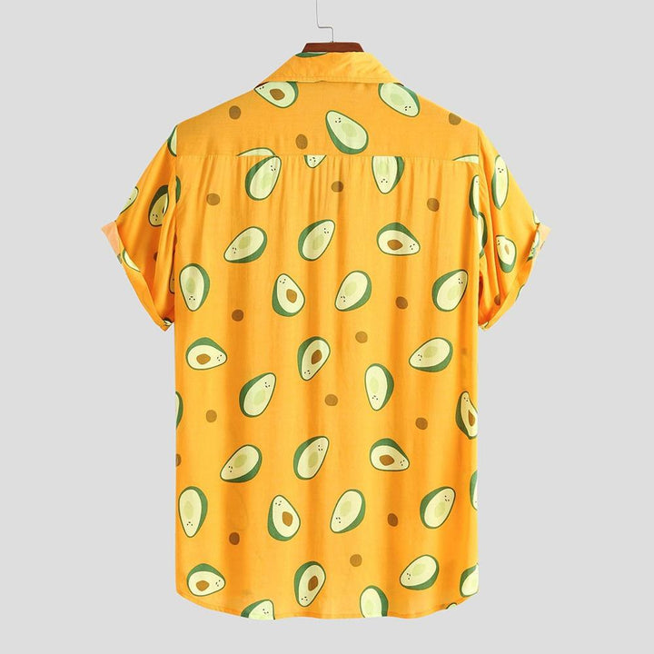 Kurzarmhemd für Männer mit Avocado-Motiv