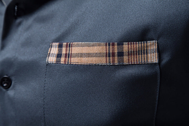 Elegantes Langarmhemd für Herren mit kontrastierenden Akzenten