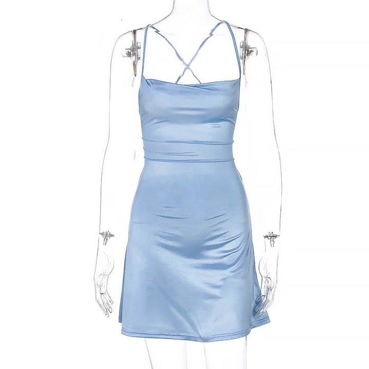 Cocktailkleid mit Rückenkrawatte und tiefem Ausschnitt