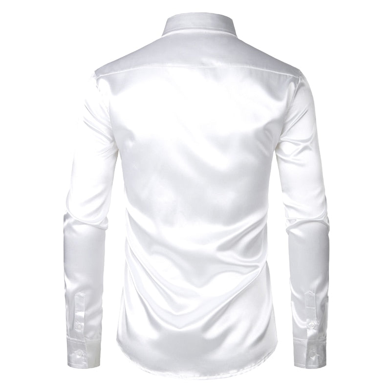 Herren-Business-Hemd mit Satinbesatz