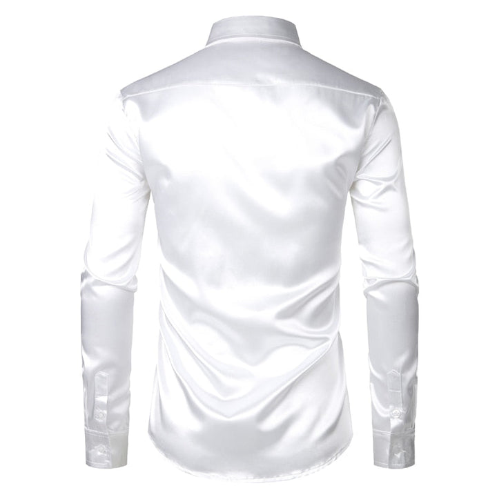 Herren-Business-Hemd mit Satinbesatz