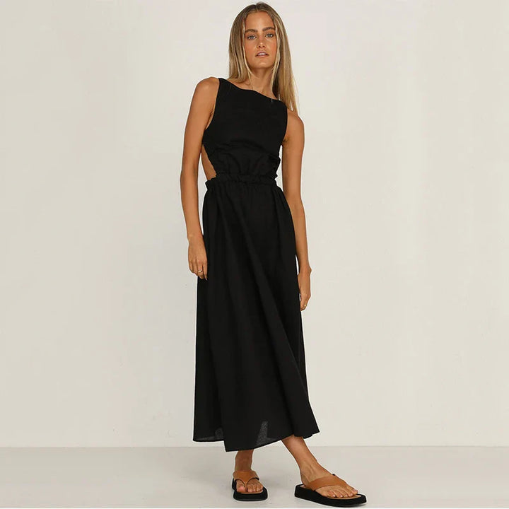 Midikleid mit offenem Rücken und dezentem Ausschnitt