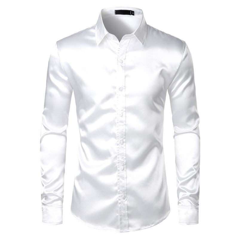 Herren-Business-Hemd mit Satinbesatz