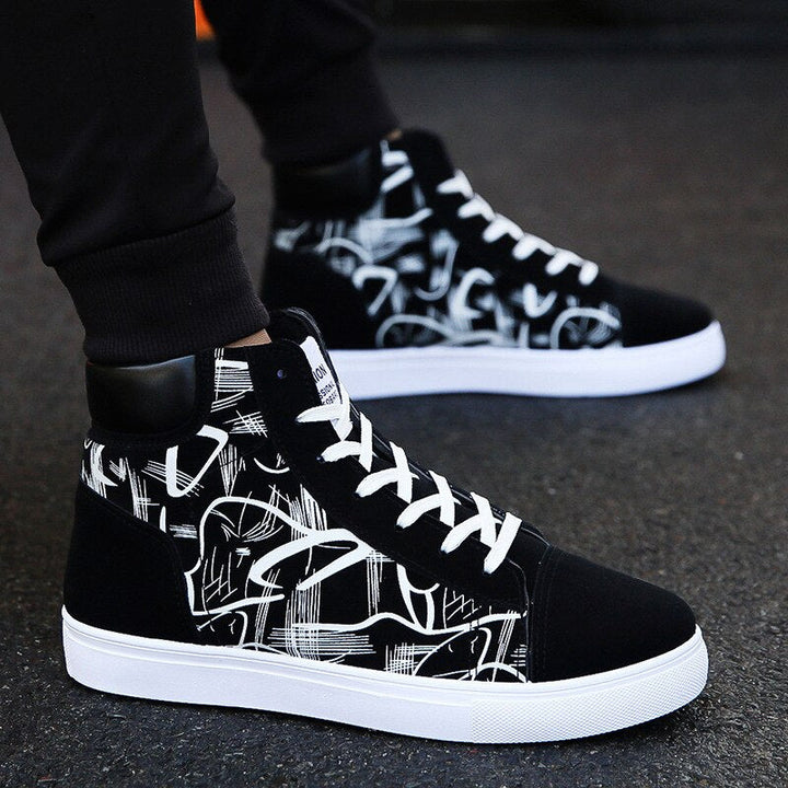 Hohe Herren-Sneakers mit Grafik-Print