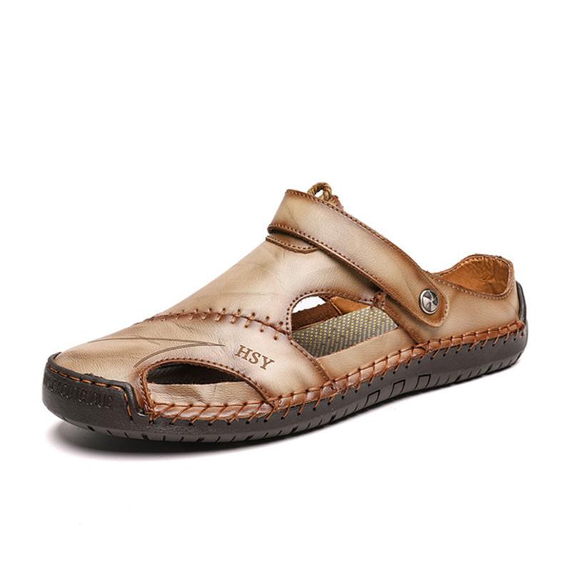 Herren-Sommersandalen aus Kunstleder – atmungsaktive Freizeitschuhe mit Flexsohle