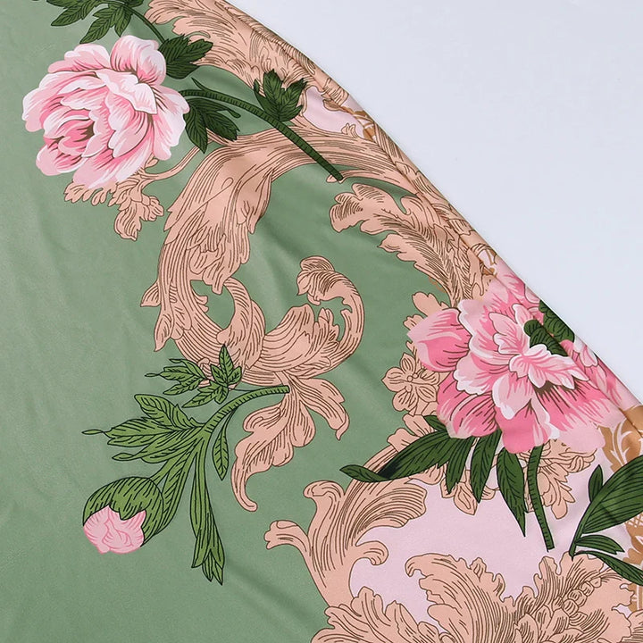 Damen Maxikleid mit Blumenmuster und schmalen Trägern