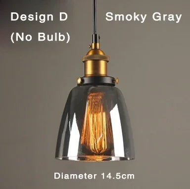 Industrielle Pendelleuchte mit Rauchglas – Retro-Design