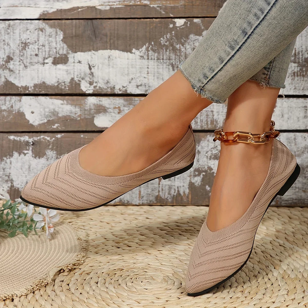 Elegante Damen-Ballerinas aus Mesh-Gewebe