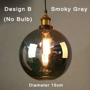 Industrielle Pendelleuchte mit Rauchglas – Retro-Design